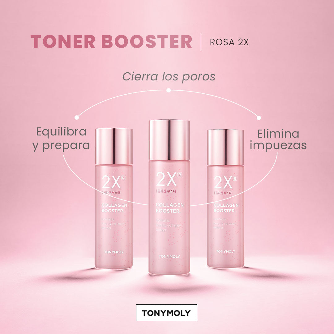 Tónico booster de colágeno rosa 2X