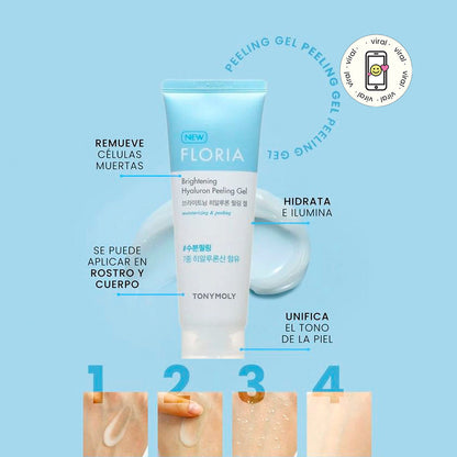 Gel exfoliante con ácido hialurónico Floria Brightening