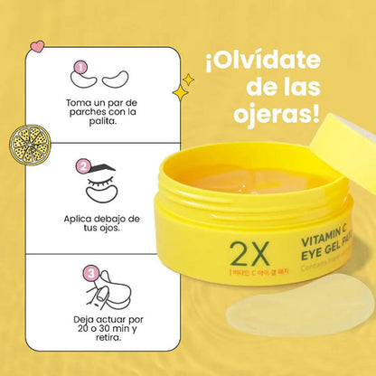 Parches de gel aclarantes y anti arrugas para ojos 2x Vitamina C