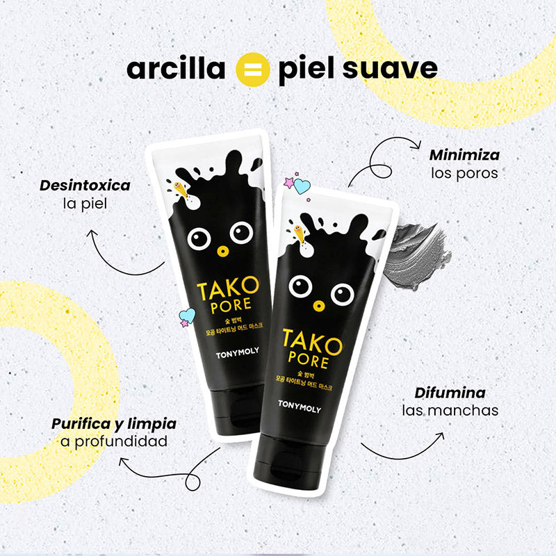 Mascarilla de barro para ajustar los poros - Tako Pore Charcoal